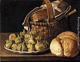 Luis Melendez Canvas Paintings - Still-Life with Figs